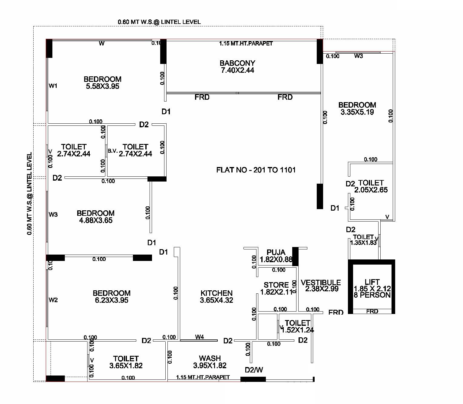 4 BHK 2449 Sq. Ft. Apartment in Swam Symphony