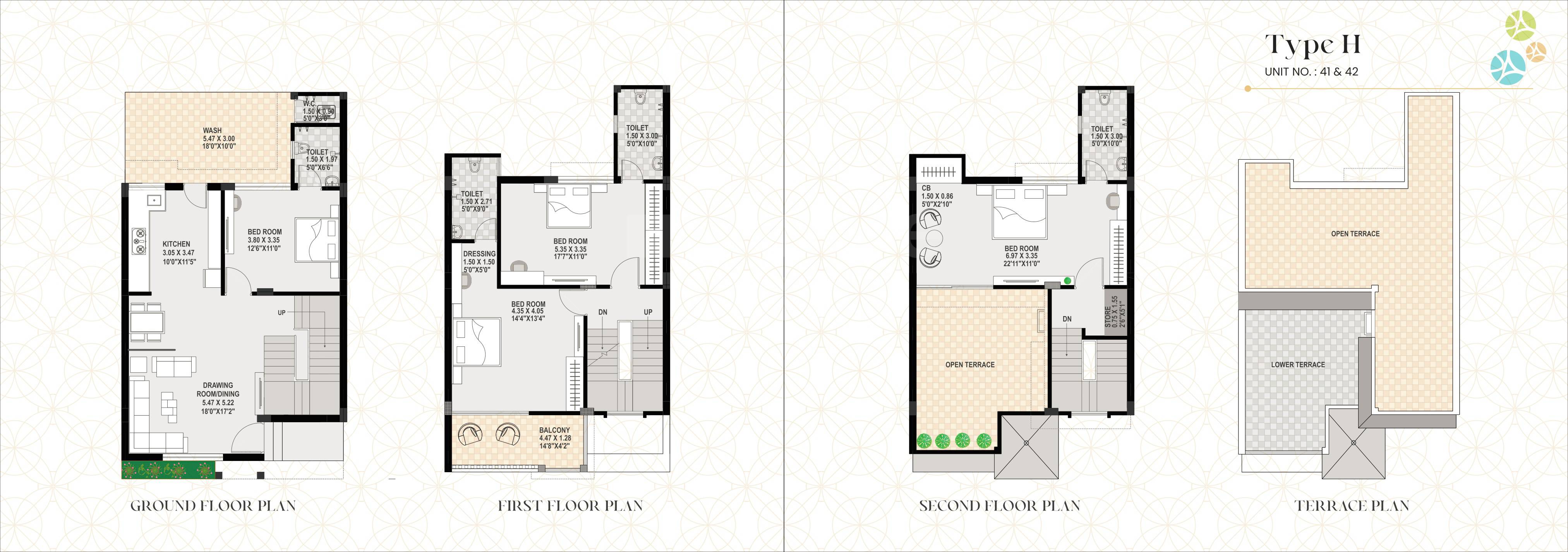 Floor plan of 4 BHK 3213 Sq. Ft. Villa in The Spenta Shyam Villa, Ahmedabad