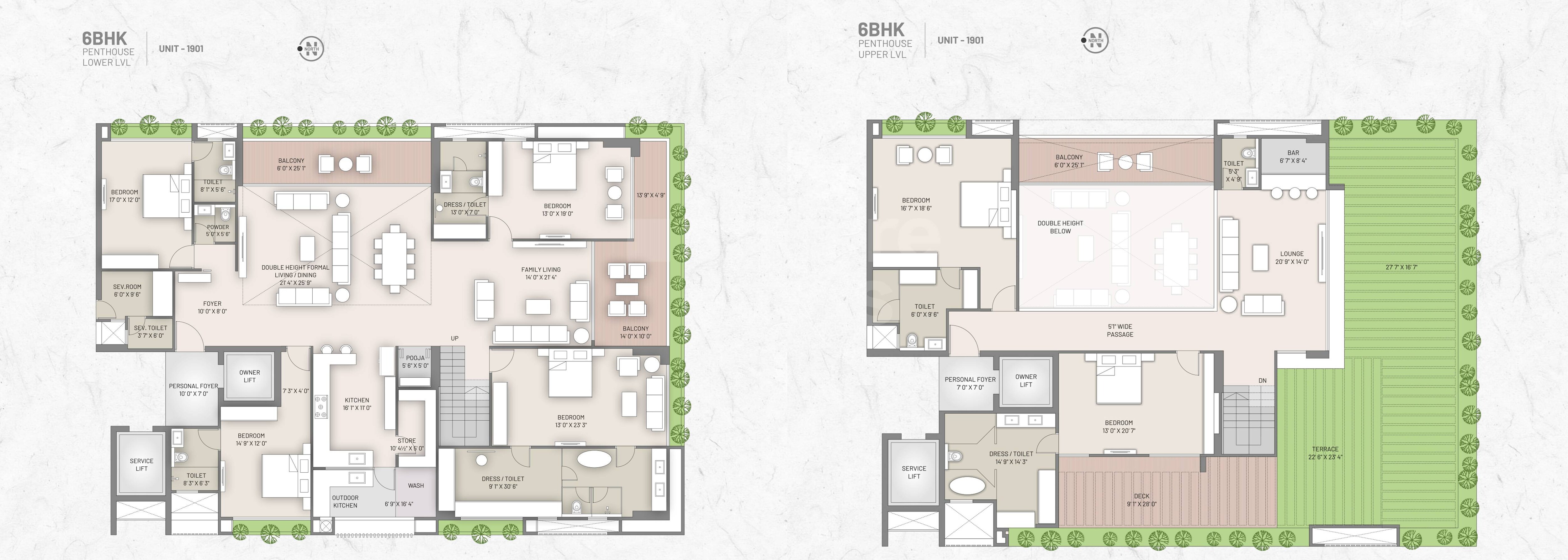 Floor plan of 6 BHK Penthouse - 4918 sq. ft. in Times 40, Ahmedabad