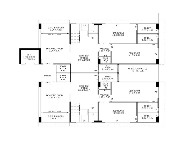 Floor plan of 4 BHK 3950 Sq. Ft. Apartment in Vandemataram Vistara, Ahmedabad