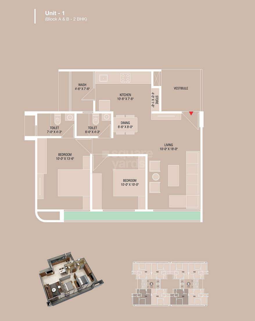 2 BHK 644 Sq. Ft. Apartment in Vivaan Eminence