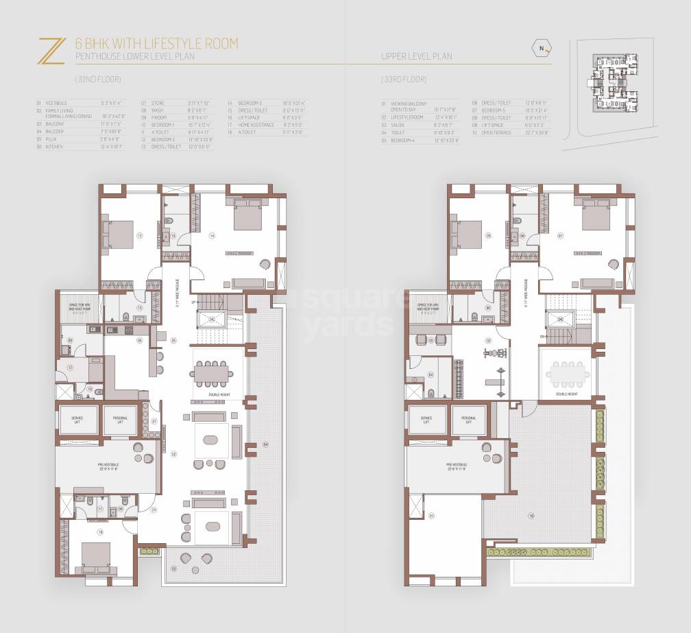 6 BHK 8250 Sq. Ft. Penthouse