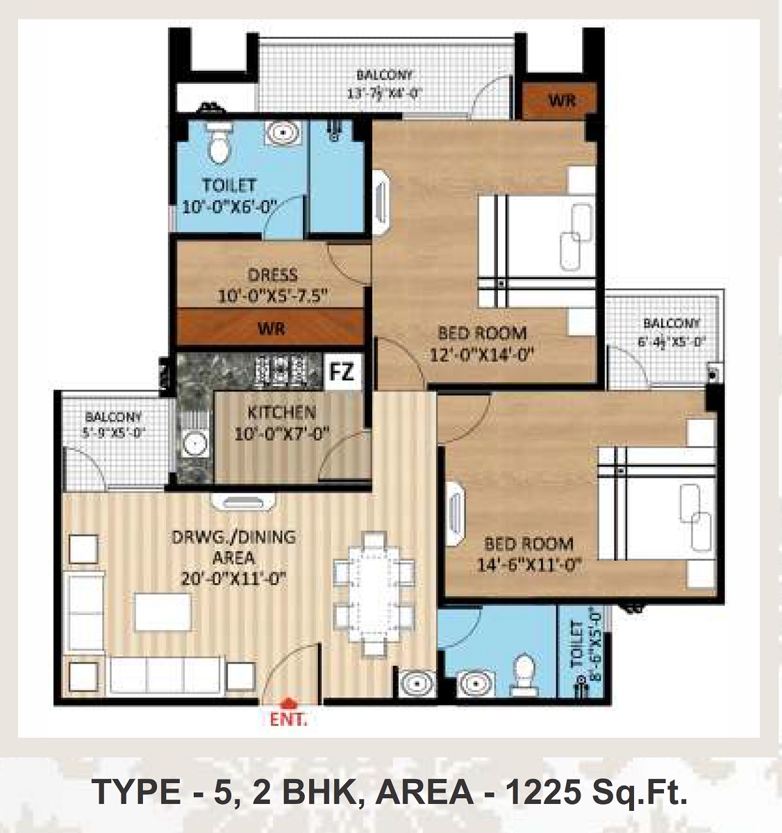 rudra aakriti apartment 2 bhk 1225sqft 20262106222124
