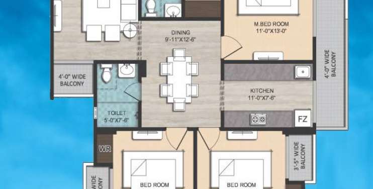 rudra sangam apartment 3 bhk 1310sqft 20243127143141