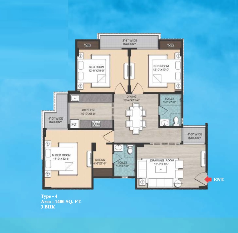 rudra sangam apartment 3 bhk 1400sqft 20243127143149