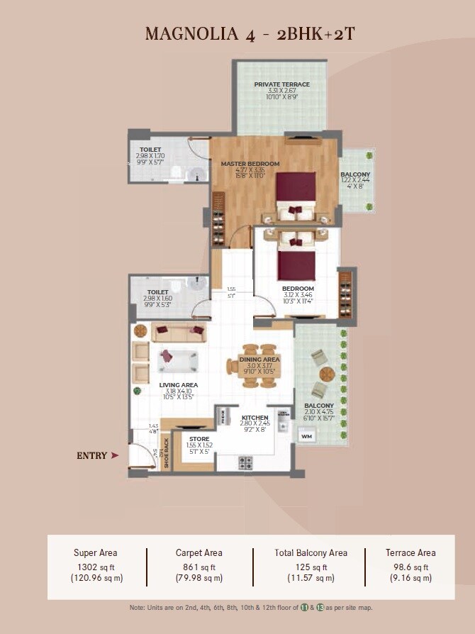 2 BHK 1302 Sq. Ft. Apartment