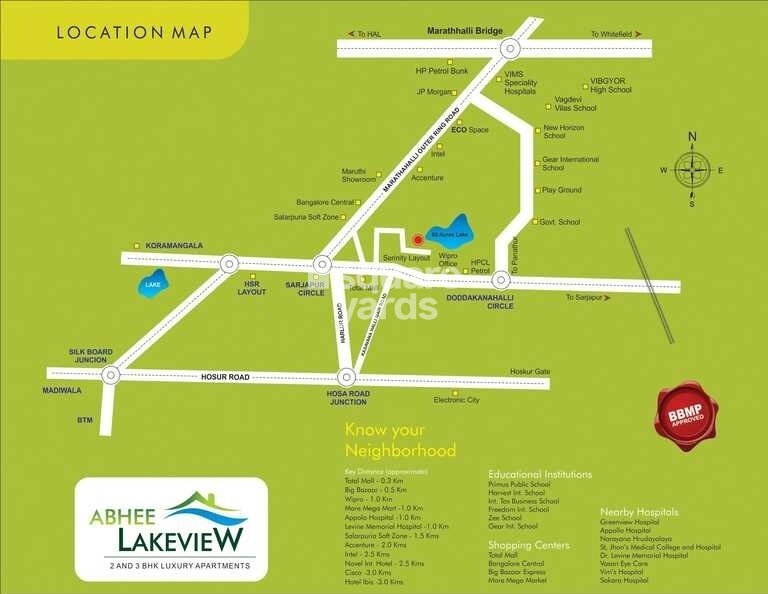 Abhee Lakeview Apartment Location Image