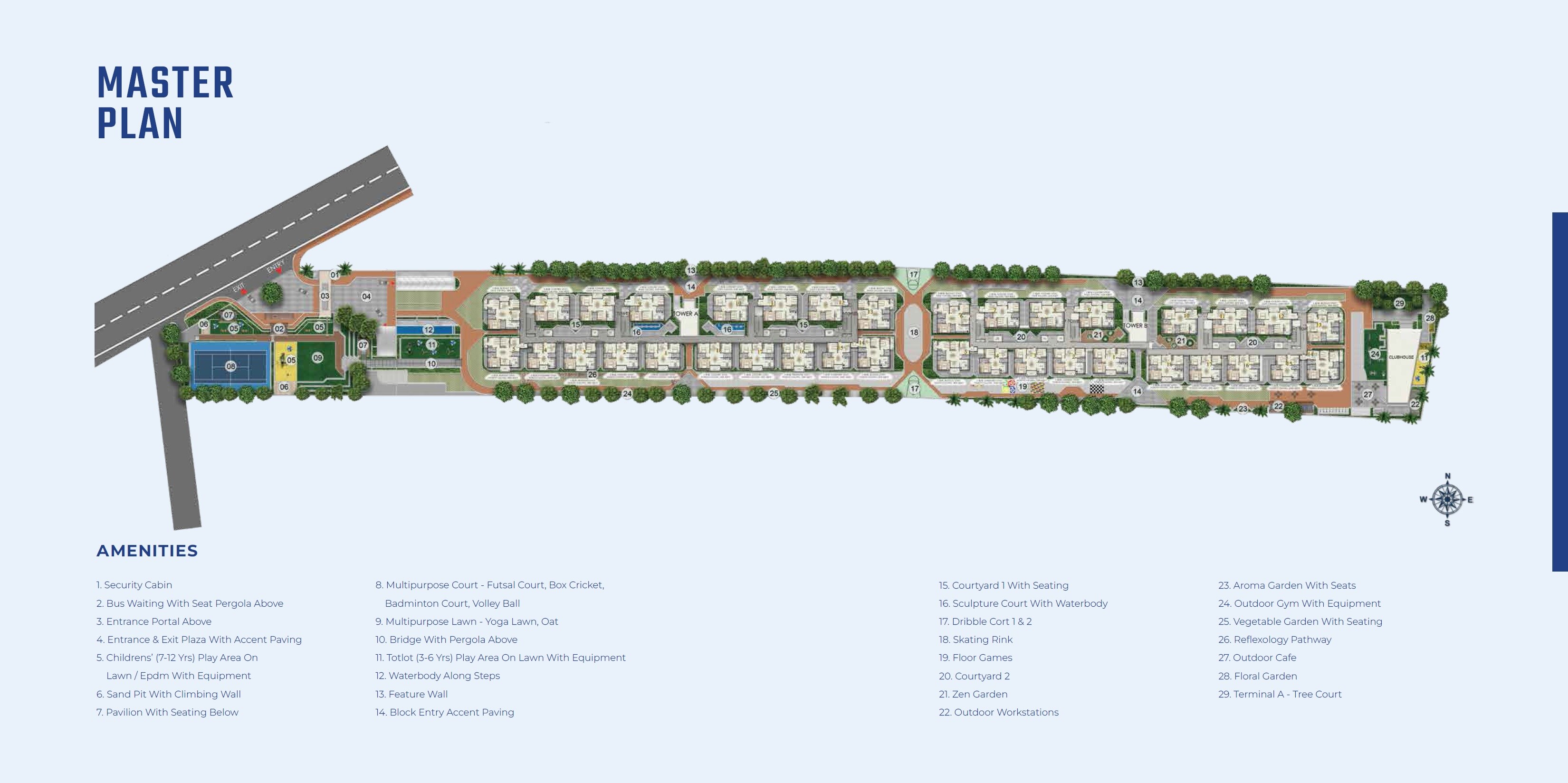 Abhee-Serenity-Springs_an aerial view of a building with a clock on it