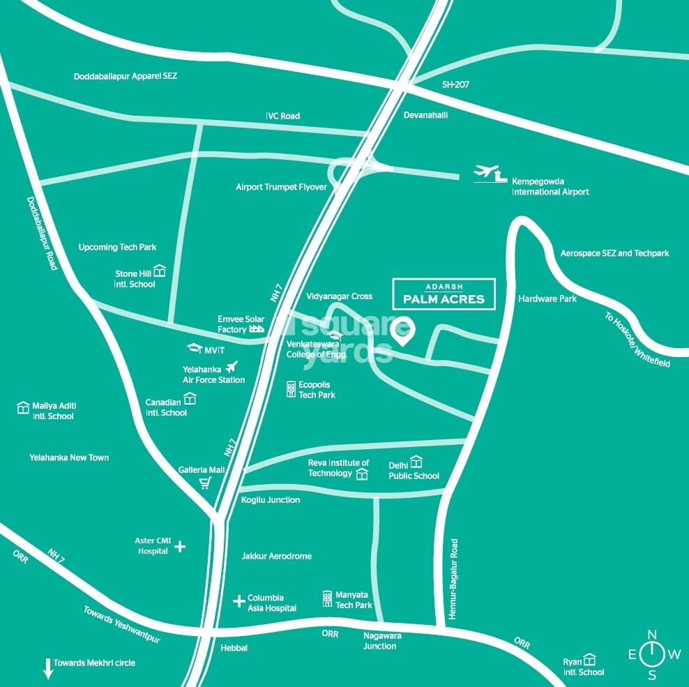 Adarsh Palm Acres Location Image