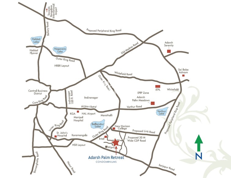 Adarsh Palm Retreat Location Image