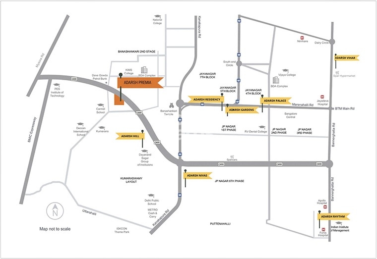 Adarsh Residency Jayanagar Location Image