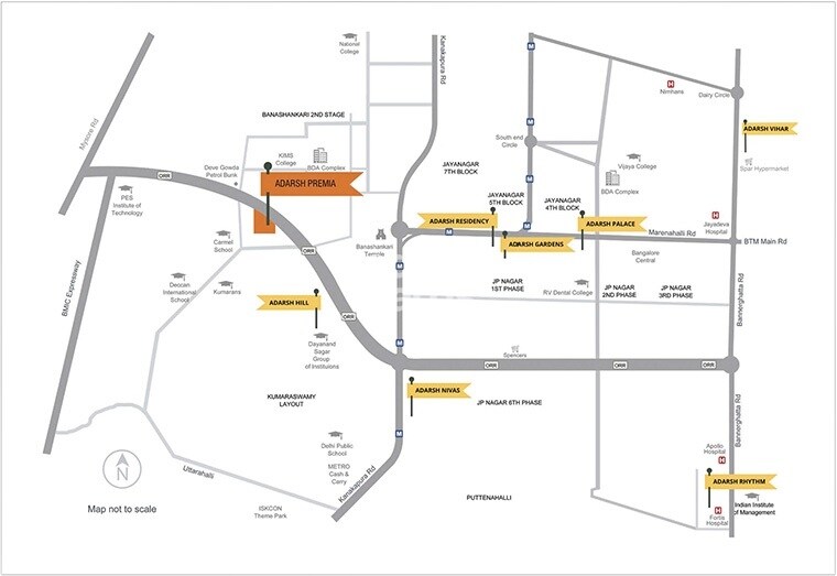Adarsh Residency Jayanagar Location Image