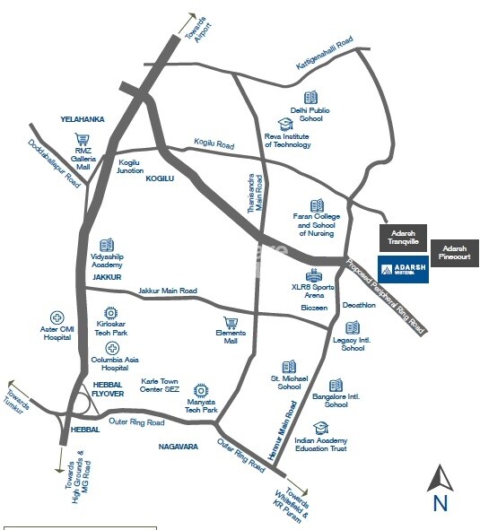 Adarsh Wisteria Phase 1 Location Image