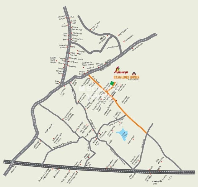 Aishwarya Bangalore Homes Location Image