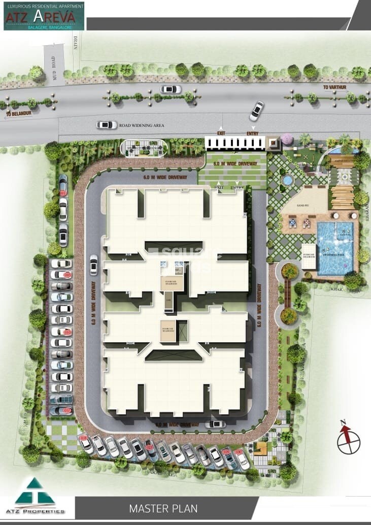 ATZ-Areva_an aerial view of a building with a clock on it