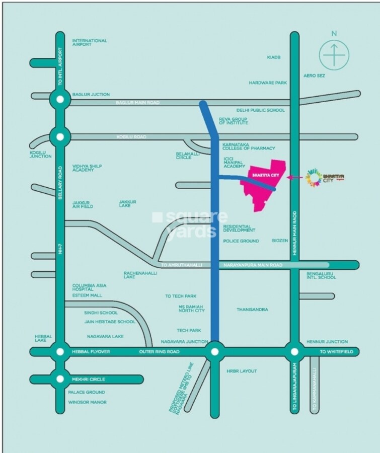 Bhartiya City Nikoo Homes II Location Image