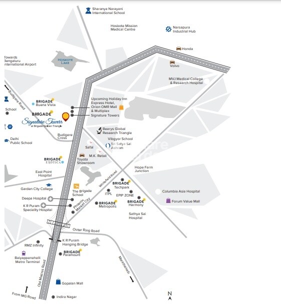 Brigade Signature Towers Location Image