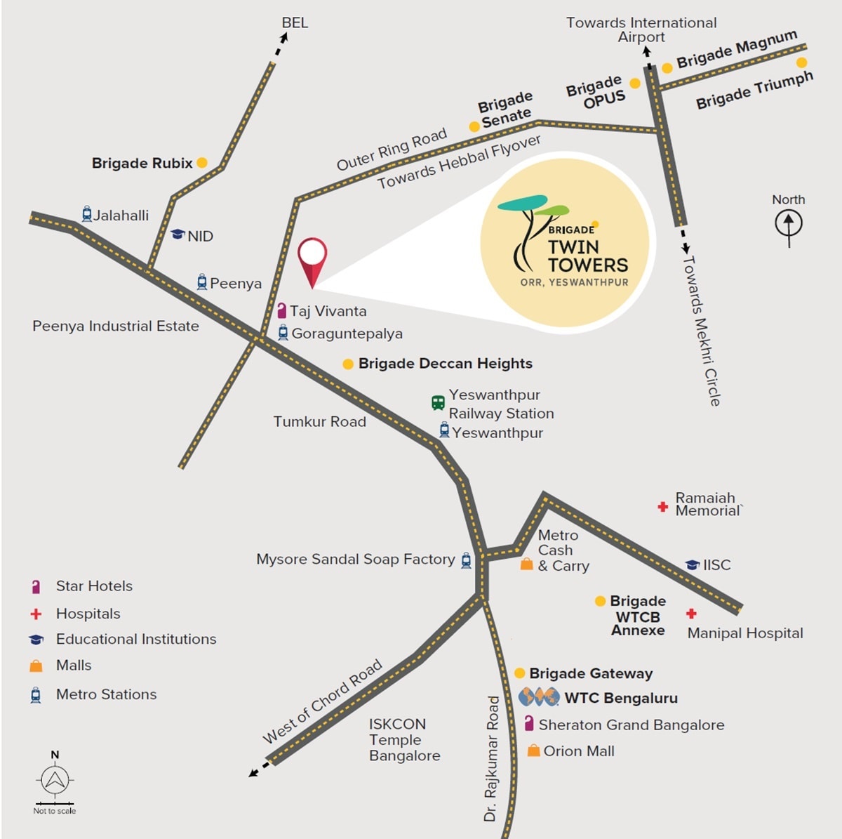 Brigade Twin Towers Location Image