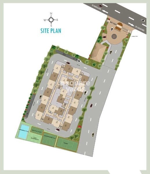 Confident-Oxygen_an aerial view of a building with a cartoon character on it