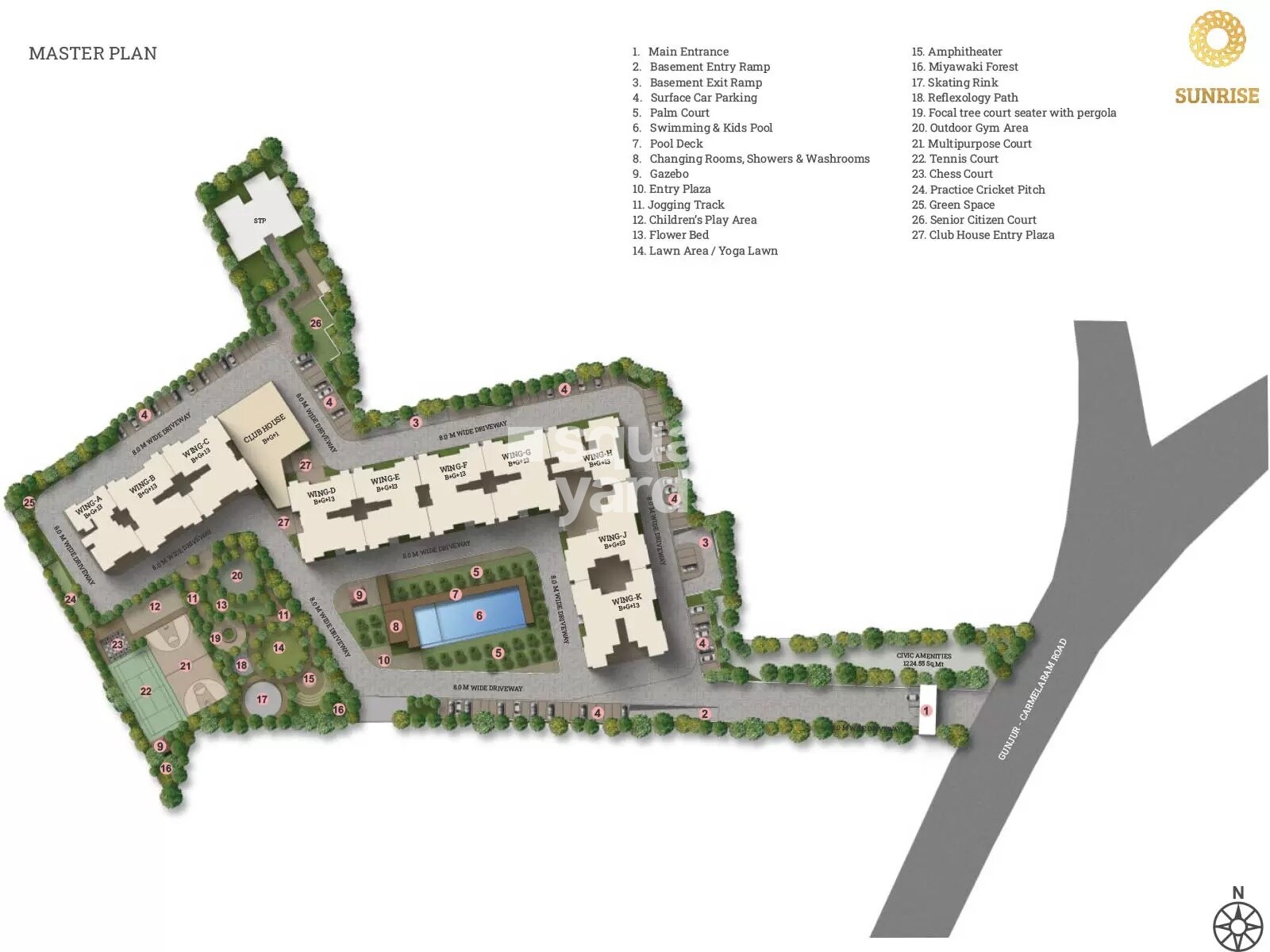 Corporate-Sunrise_an aerial view of a building with a cartoon character on it