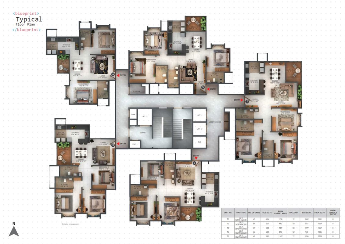 Disha Whitehill Towers Floor Plans