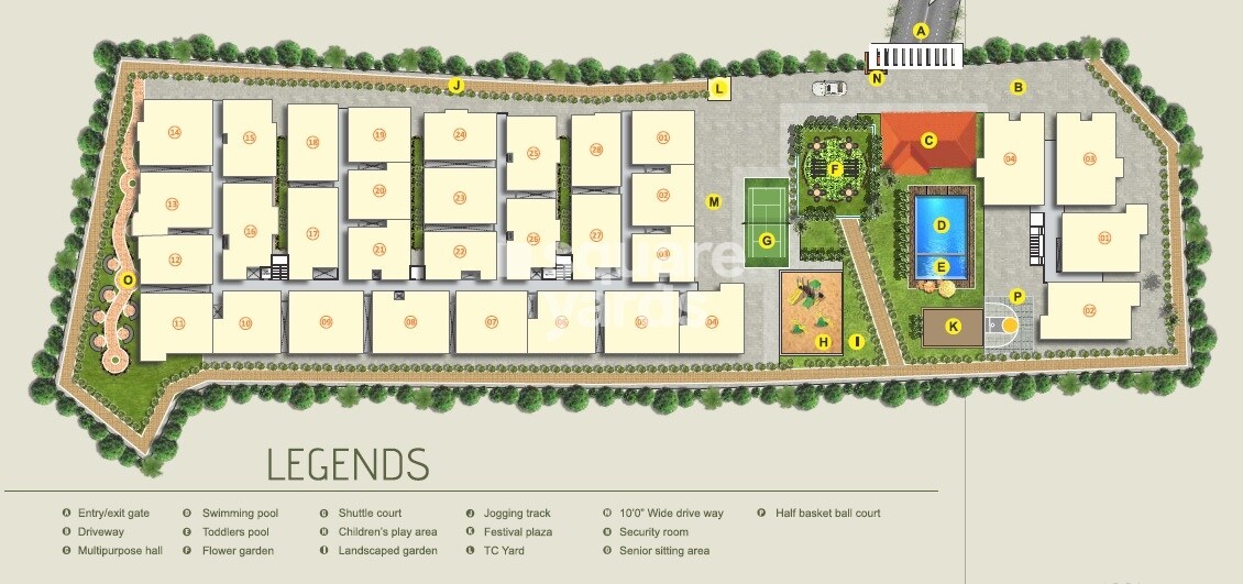 Dwaraka-Sai-Amogha_an aerial view of a building with a clock on it