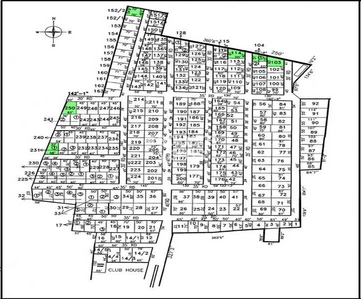 Ferns-Meadows_an aerial view of a pile of papers on top of a building