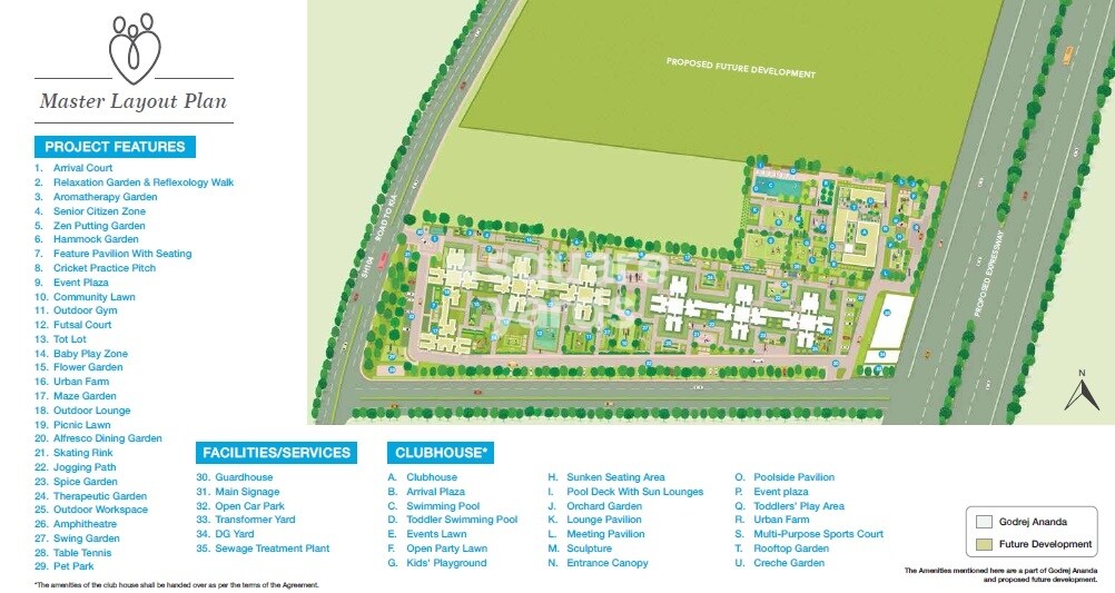 Godrej-Ananda_an aerial view of a city with a school bus
