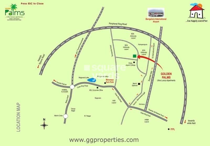 Golden Palms Apartment Bangalore Location Image