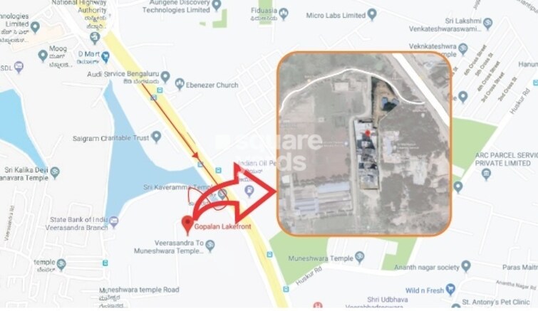 Gopalan Lake Front Location Image