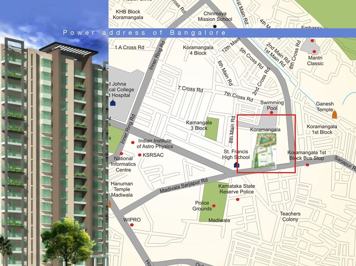 K Raheja Vivarea Bangalore Location Image