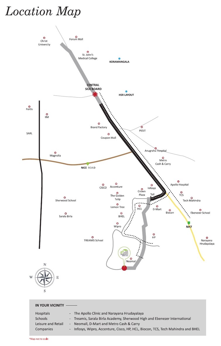 Keya Homes The Green Terraces Location Image