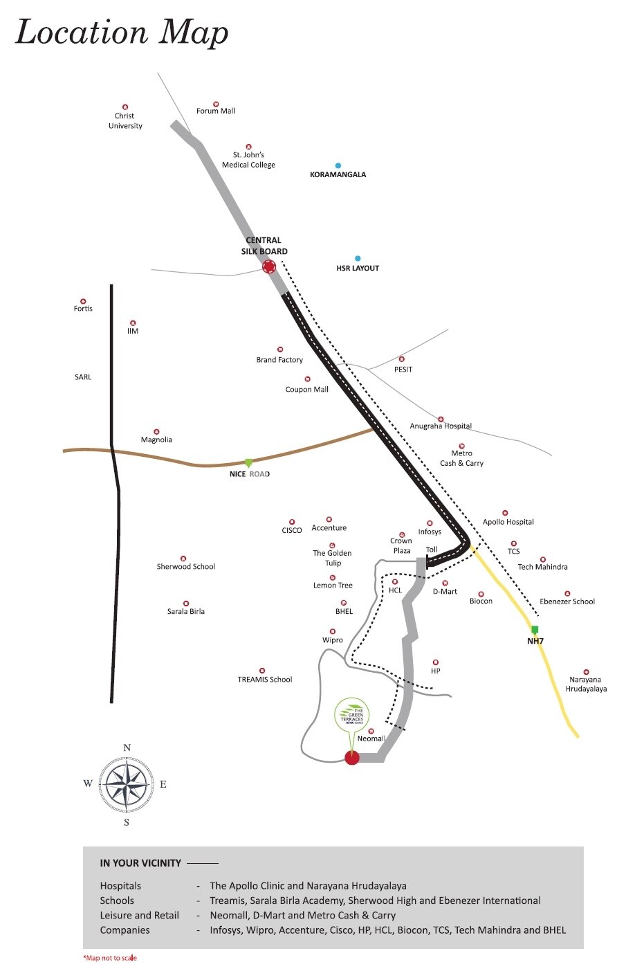 Keya Homes The Green Terraces Location Image