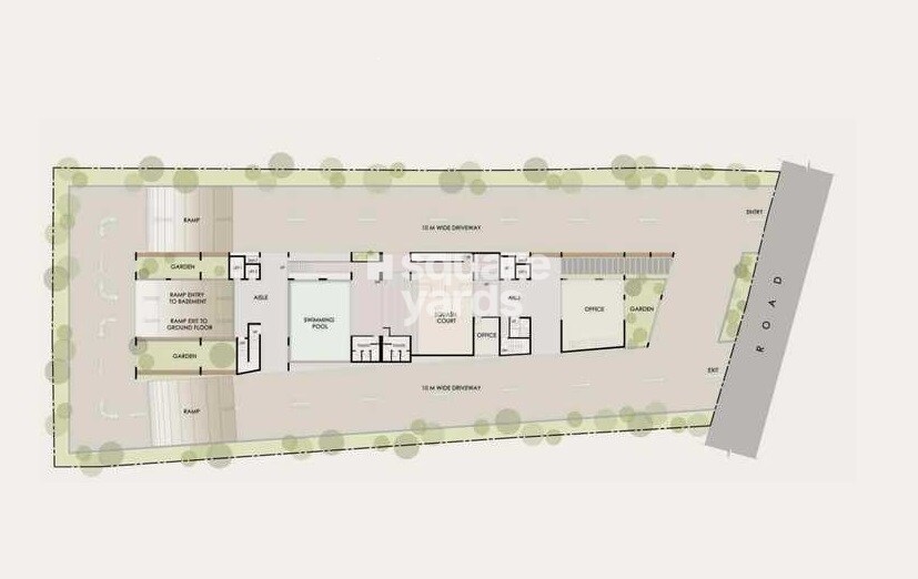 Krsna-Laburnum_a drawing of a building with a picture of a train on it