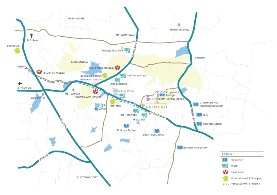 Land Capital Primero in Carmelaram, Bangalore 58.50 Lac Floor Plans, Location Map & Reviews