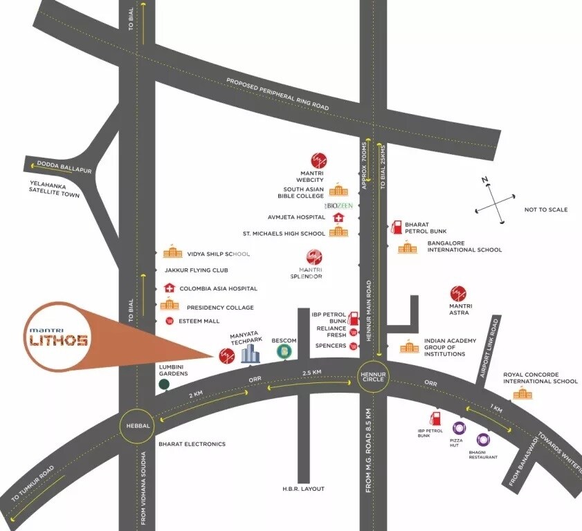 Mantri Manyata Lithos Location Image