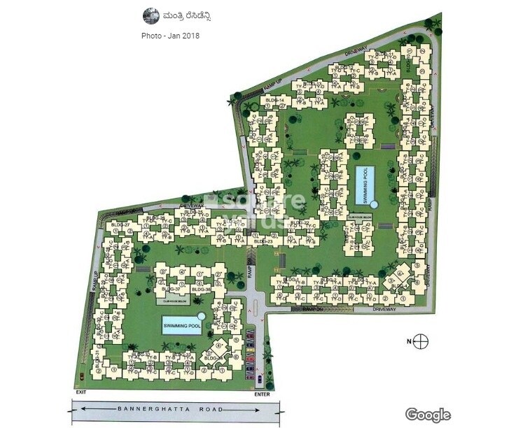 Mantri-Residency_an aerial view of a green and white model of a green and white model