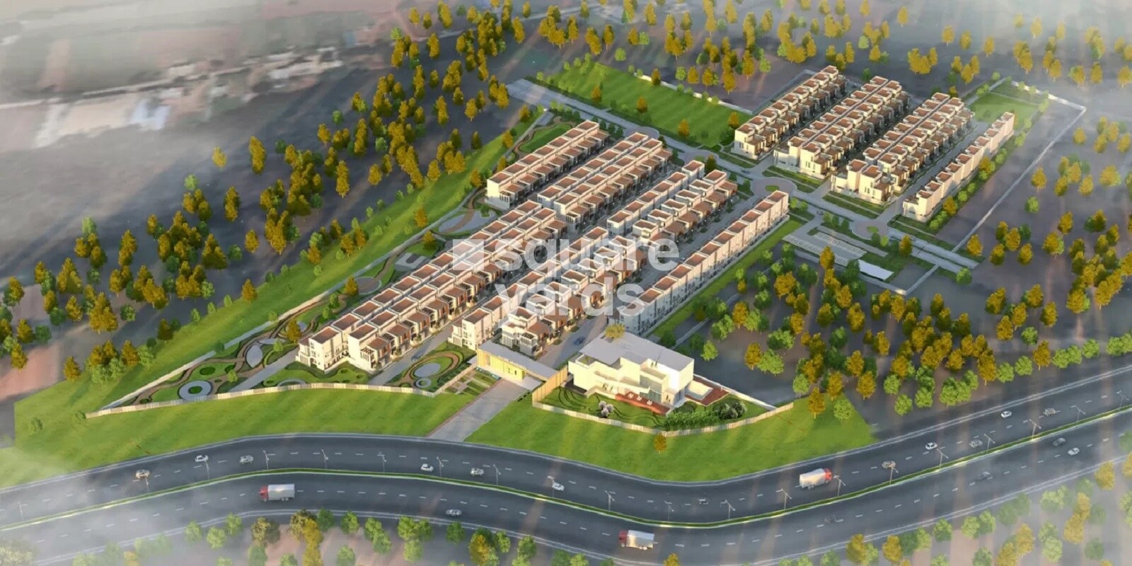 MJR-Divine-Meadows_an aerial view of a large field with a train on top of it