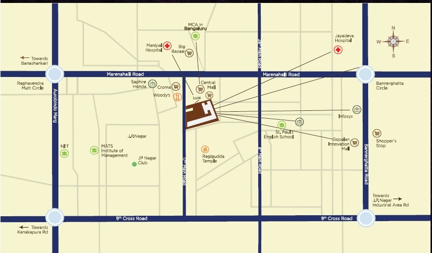 Peninsula Ashok Heights Location Image