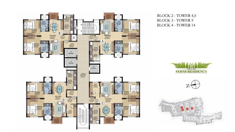 Prestige Ferns Residency Floor Plans 3
