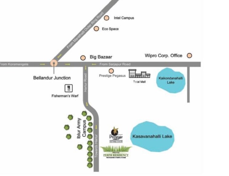 Prestige Ferns Residency Location Image