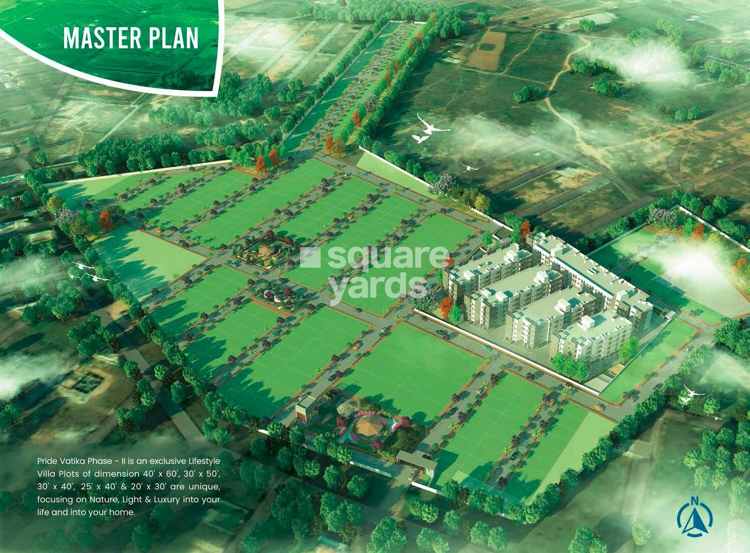 Pride-Vatika_an aerial view of a park filled with lots of green grass