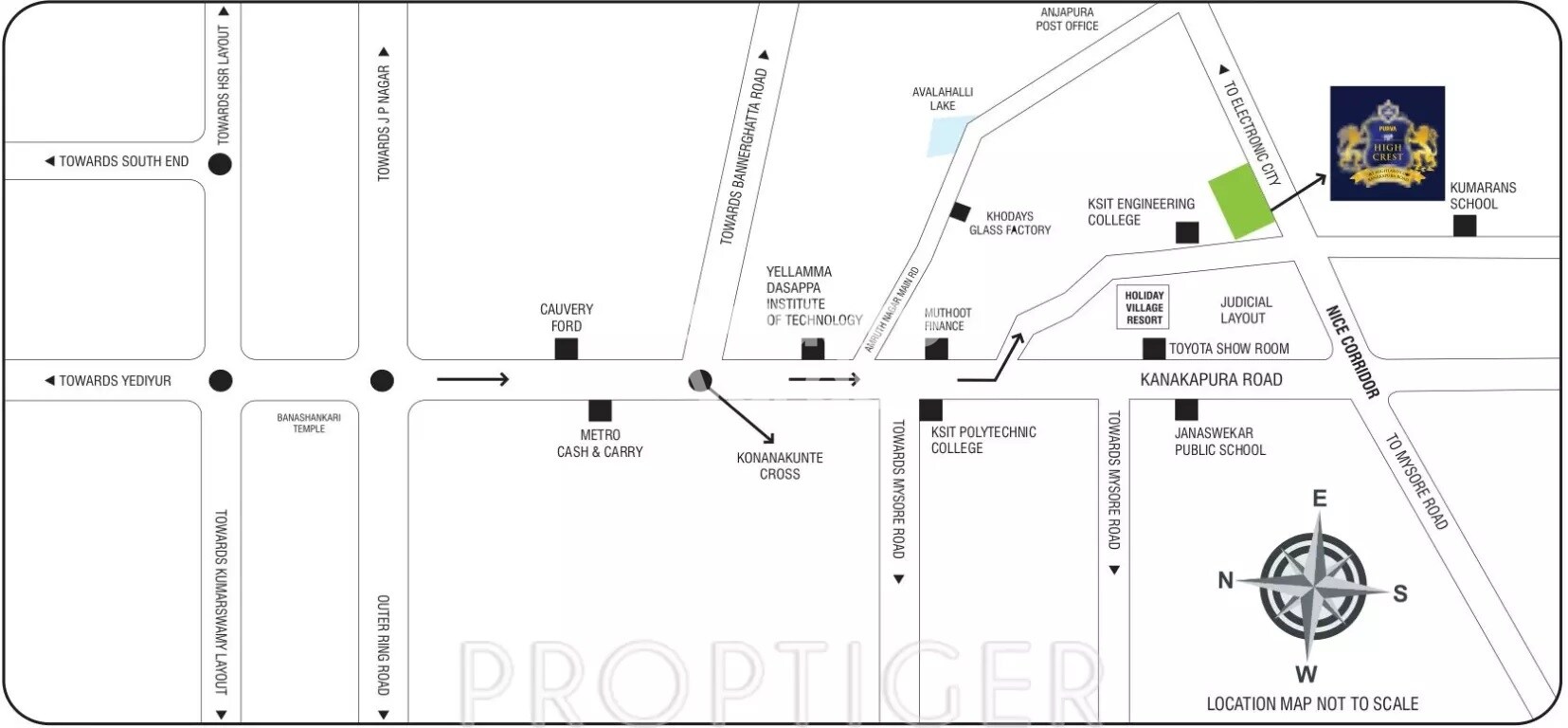 Puravankara High Crest Location Image