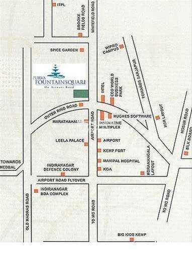 Puravankara Purva Fountain Square Location Image