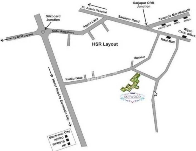 Puravankara Purva Skywood Location Image