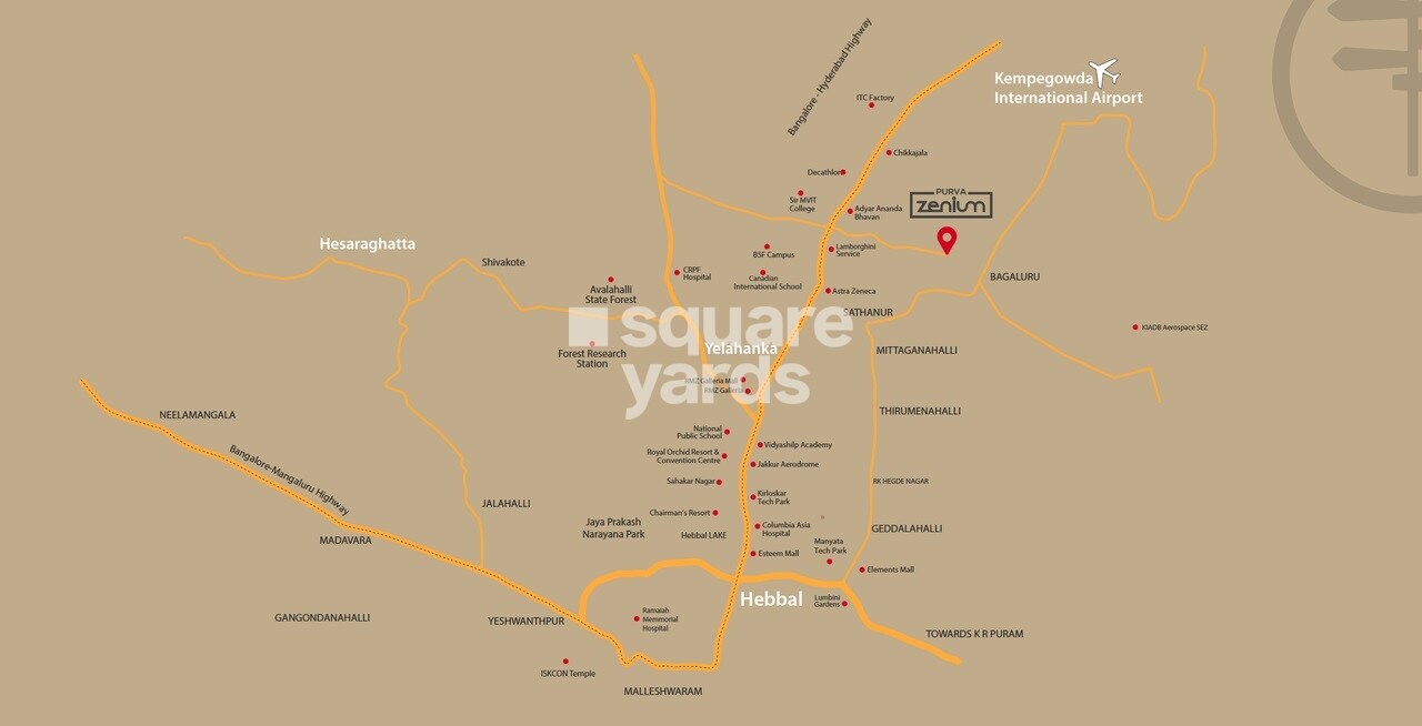 Puravankara Purva Zenium Location Image