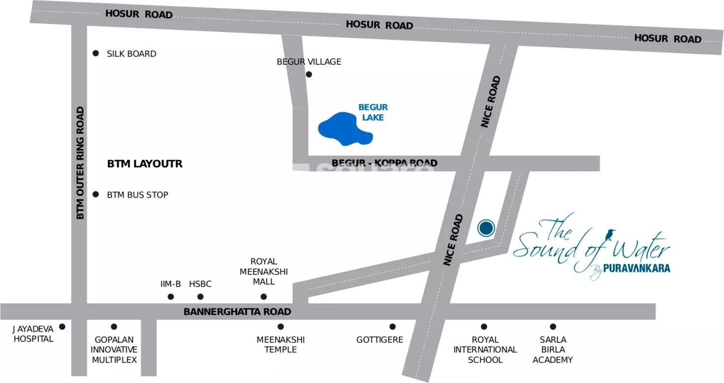 Puravankara The Sound of Water Location Image