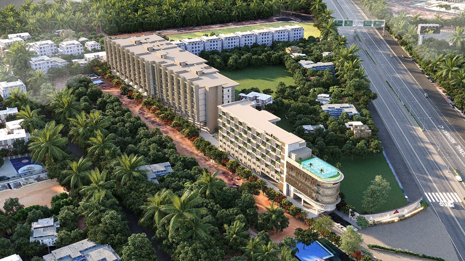 Sanvi Aero Gardens Tower View 3