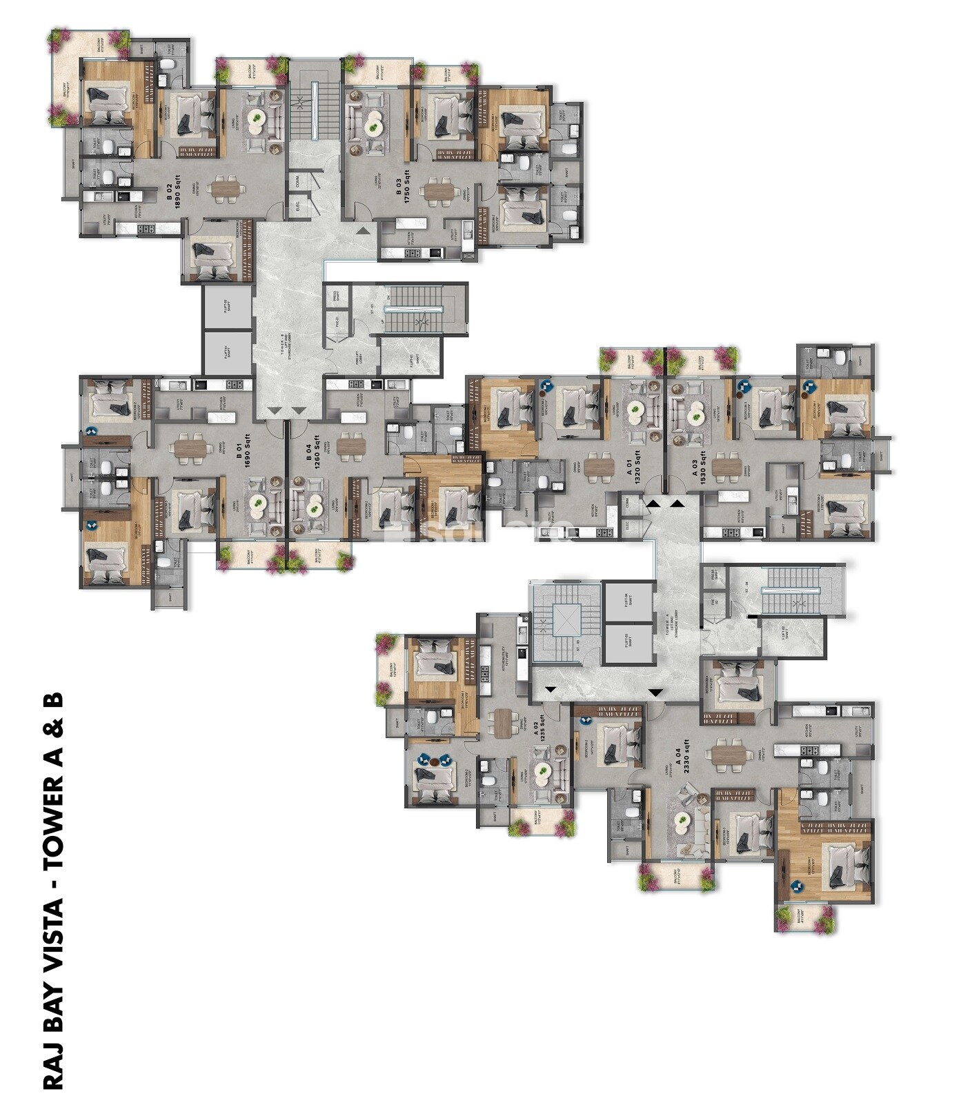 SNN Raj Bay Vista Floor Plans 1