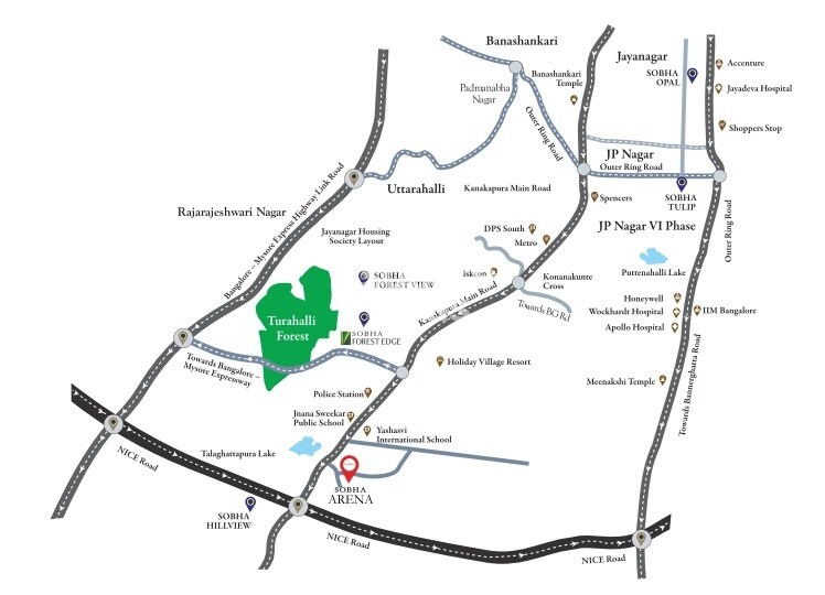 Sobha Arena Pebble Court Location Image